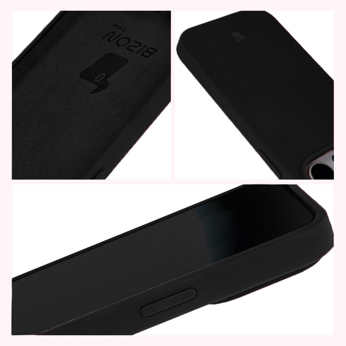 Silikon Schutzhülle für iPhone 15 Pro, Bizon Soft Case, Schwarz