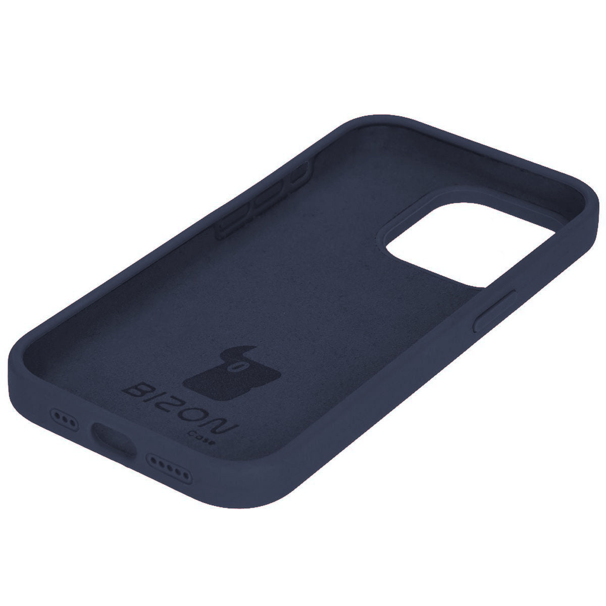Silikon Handyhülle für iPhone 15 Pro, Bizon Soft Case, Dunkelblau