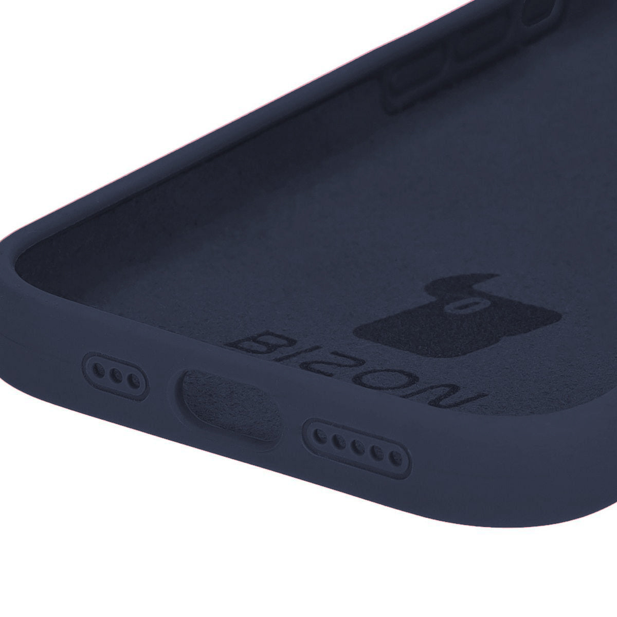 Silikon Handyhülle für iPhone 15 Pro, Bizon Soft Case, Dunkelblau