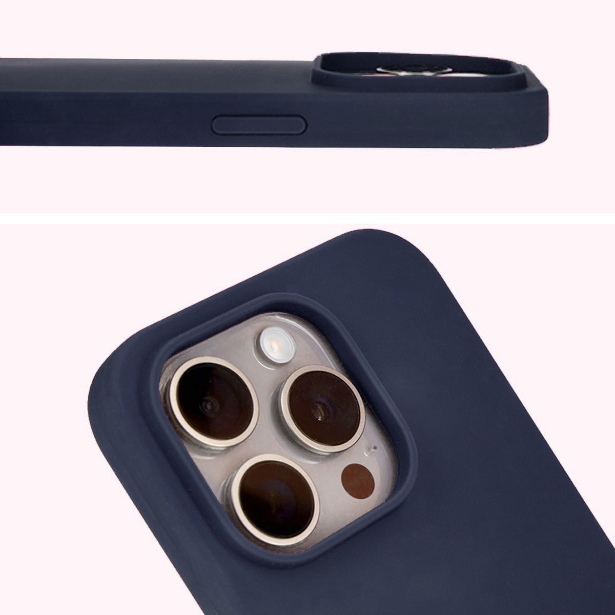 Silikon Handyhülle für iPhone 15 Pro, Bizon Soft Case, Dunkelblau