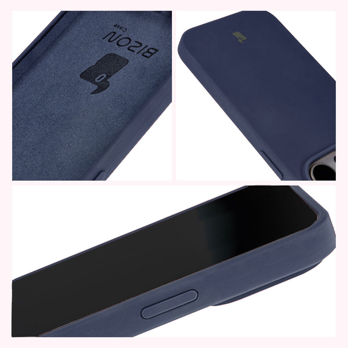 Silikon Handyhülle für iPhone 15 Pro, Bizon Soft Case, Dunkelblau