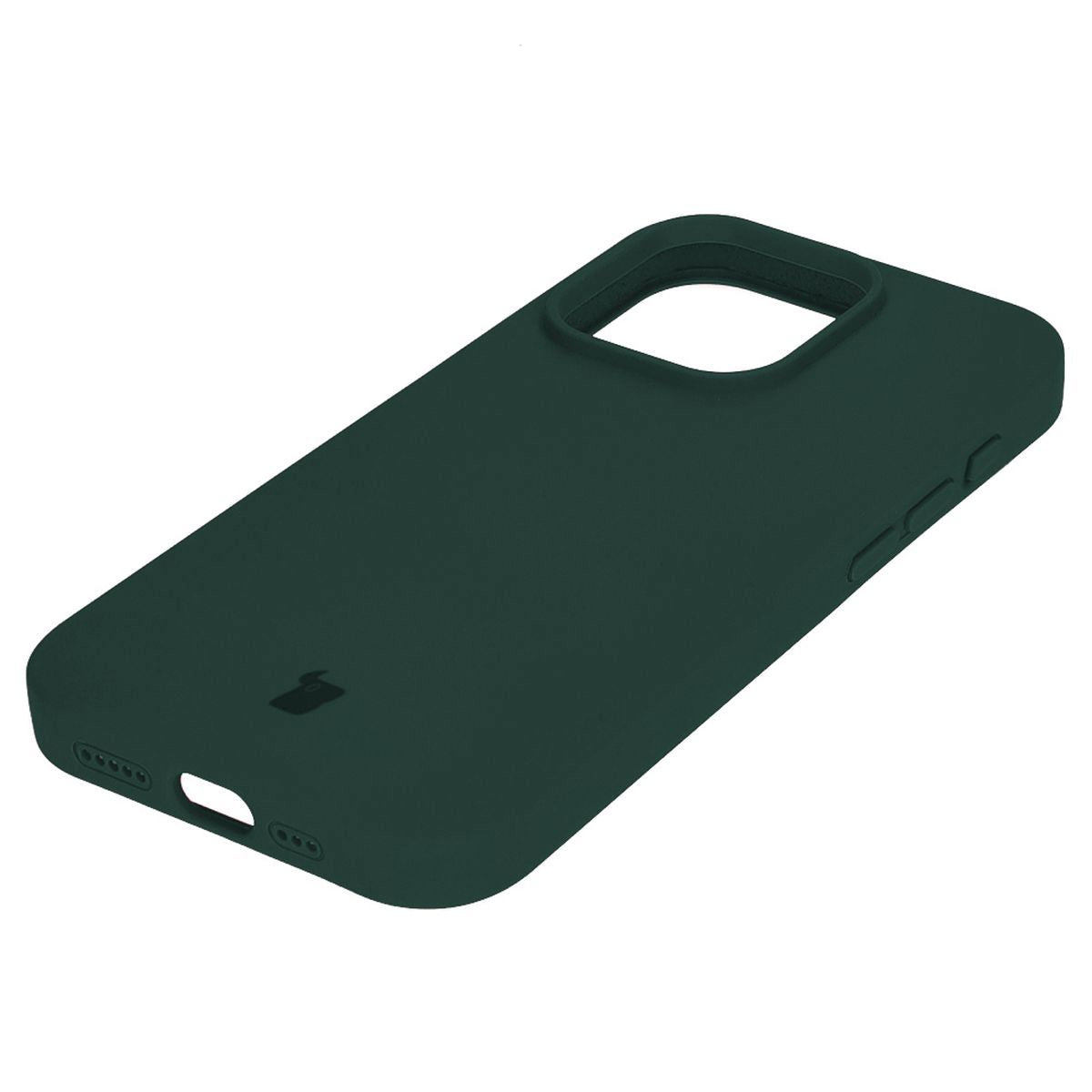 Silikon Schutzhülle für iPhone 15 Pro, Bizon Soft Case, Dunkelgrün