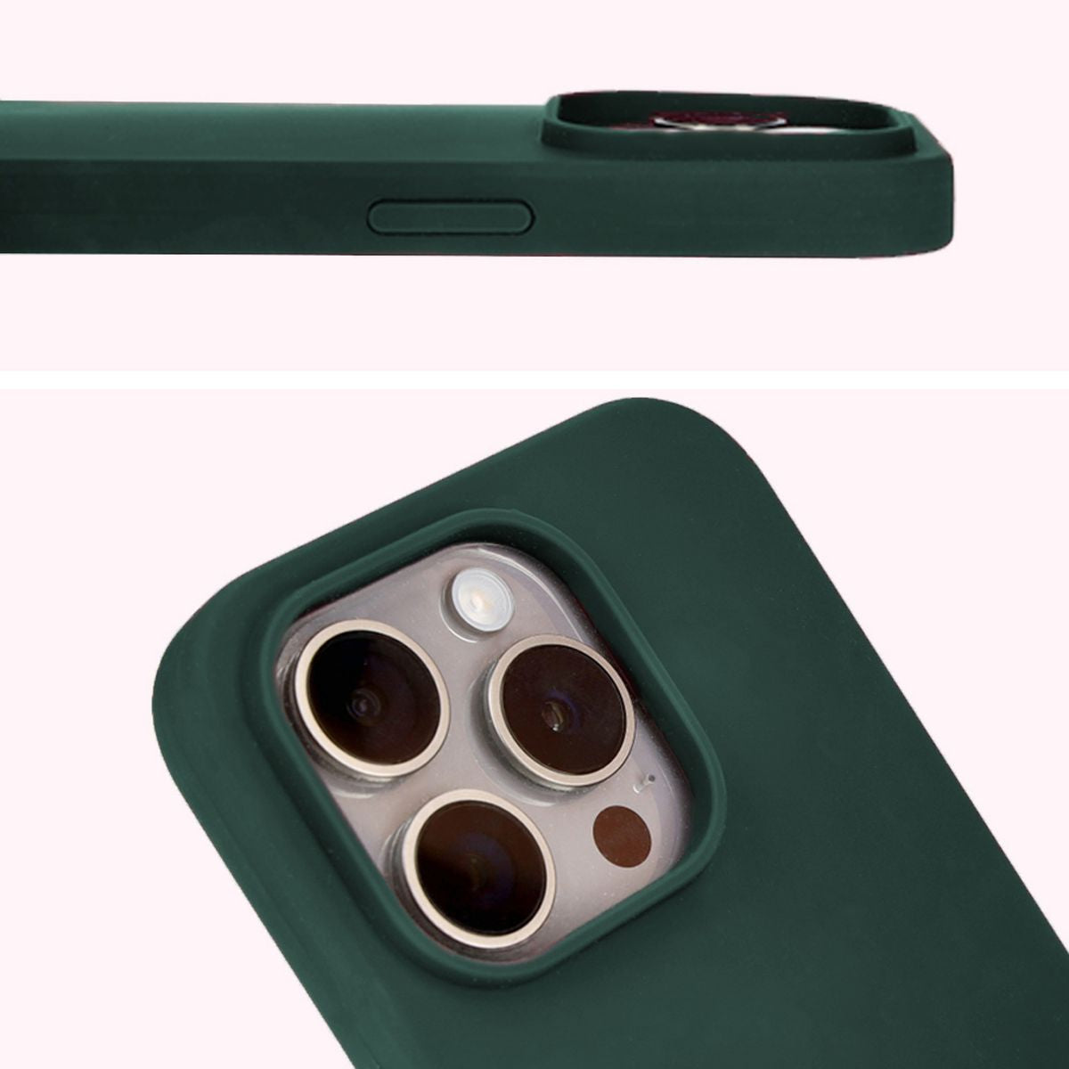 Silikon Schutzhülle für iPhone 15 Pro, Bizon Soft Case, Dunkelgrün
