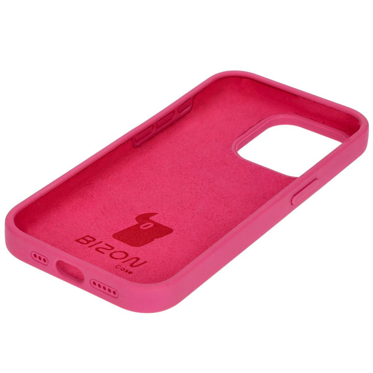 Silikon Schutzhülle für iPhone 15 Pro, Bizon Soft Case, Dunkelpink