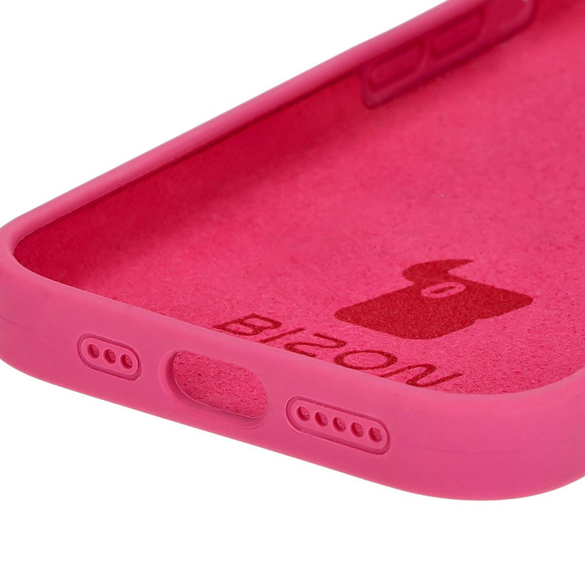 Silikon Schutzhülle für iPhone 15 Pro, Bizon Soft Case, Dunkelpink