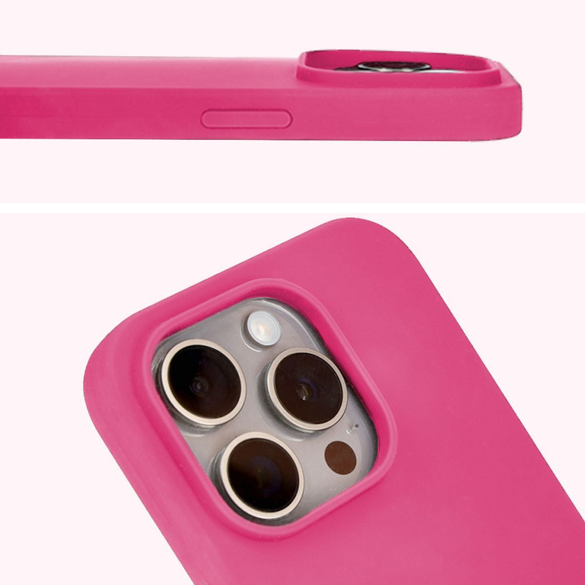 Silikon Schutzhülle für iPhone 15 Pro, Bizon Soft Case, Dunkelpink