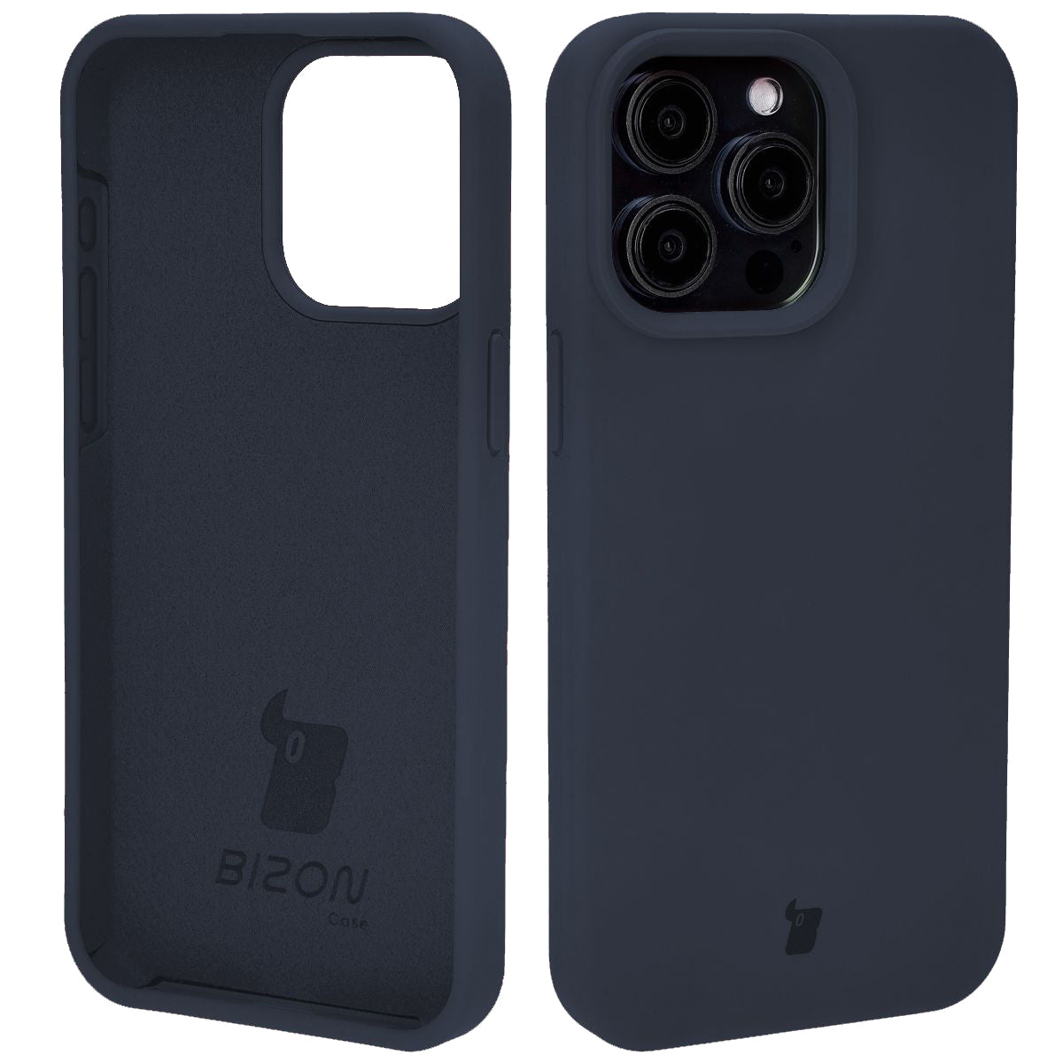 Silikon Handyhülle für iPhone 15 Pro Max, Bizon Soft Case, Dunkelblau