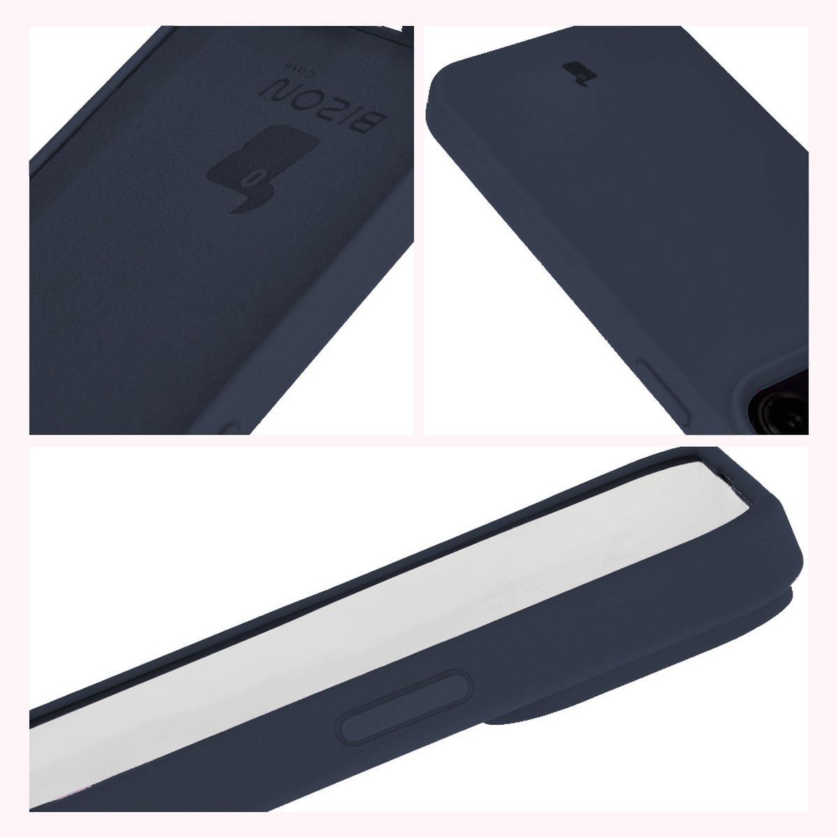 Silikon Handyhülle für iPhone 15 Pro Max, Bizon Soft Case, Dunkelblau