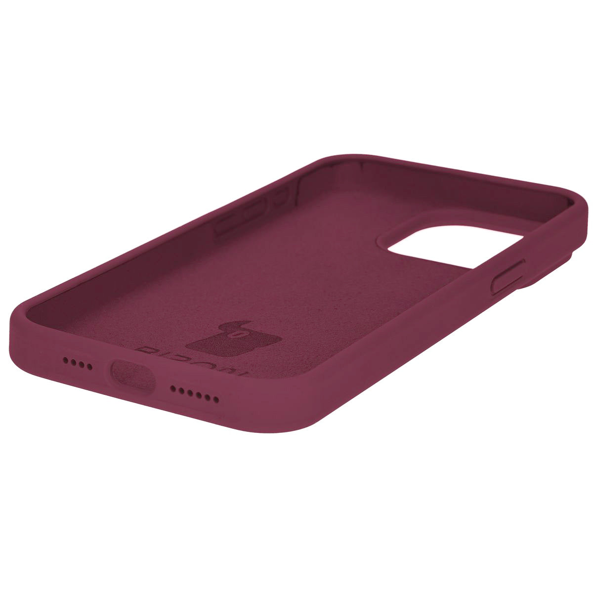 Silikon Handyhülle für Apple iPhone 15 Pro Max, Bizon Soft Case, Pflaumenfarbe