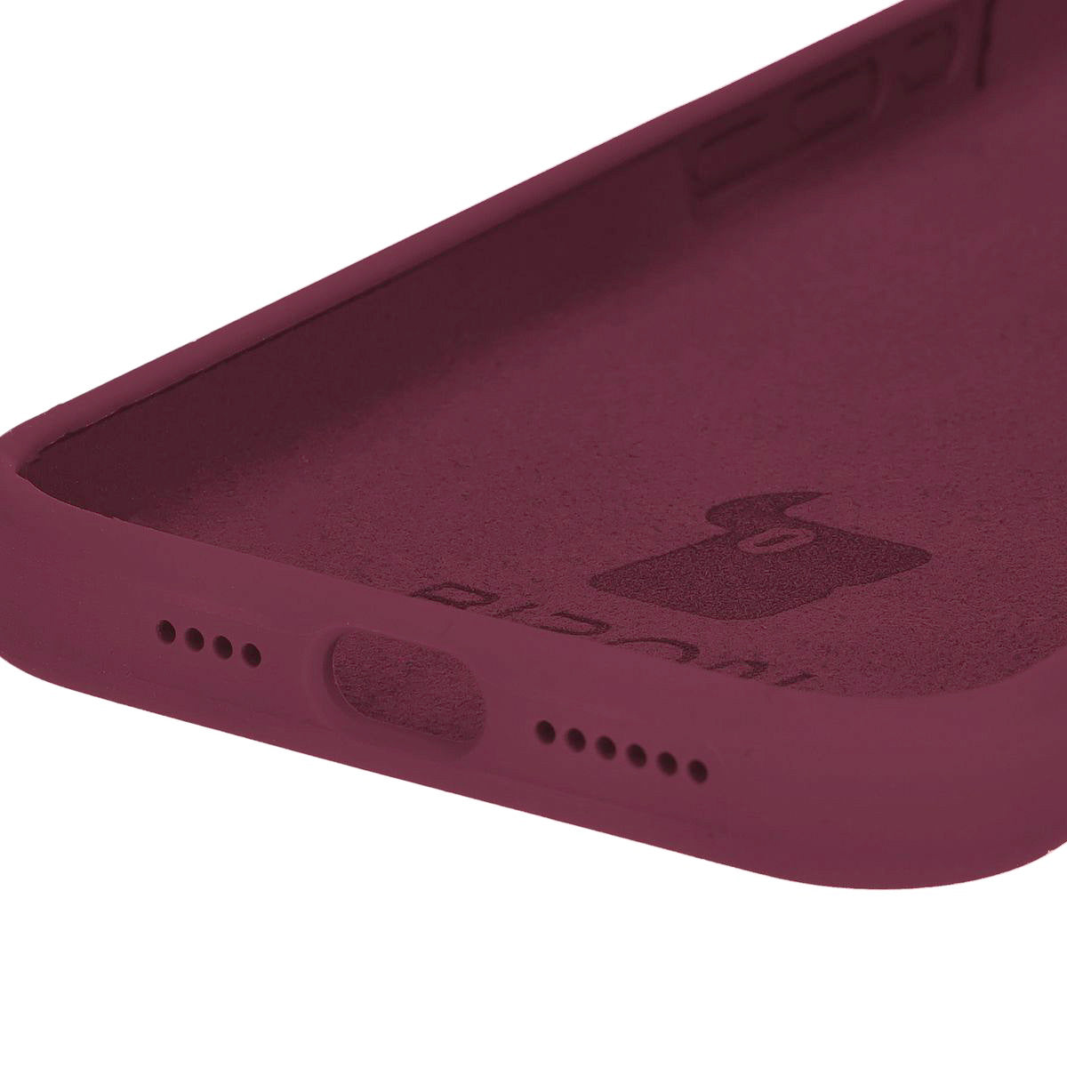 Silikon Handyhülle für Apple iPhone 15 Pro Max, Bizon Soft Case, Pflaumenfarbe