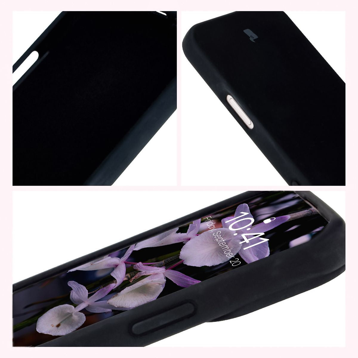 Silikon Handyhülle für iPhone 16, Bizon Soft Case, Schwarz