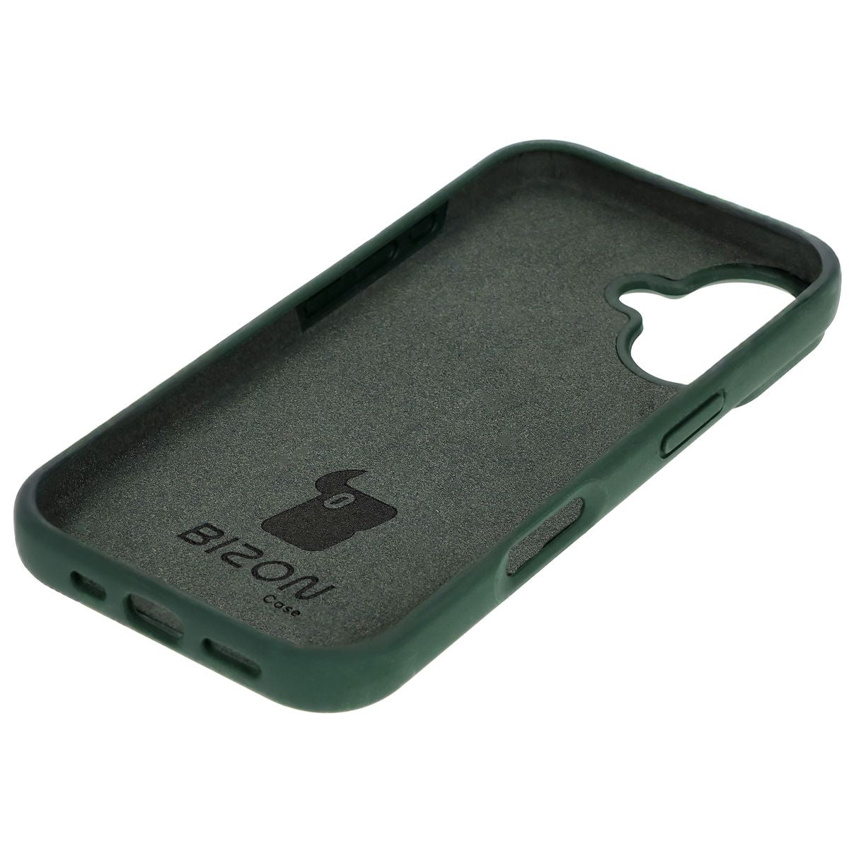 Silikon Handyhülle für iPhone 16, Bizon Soft Case, Dunkelgrün
