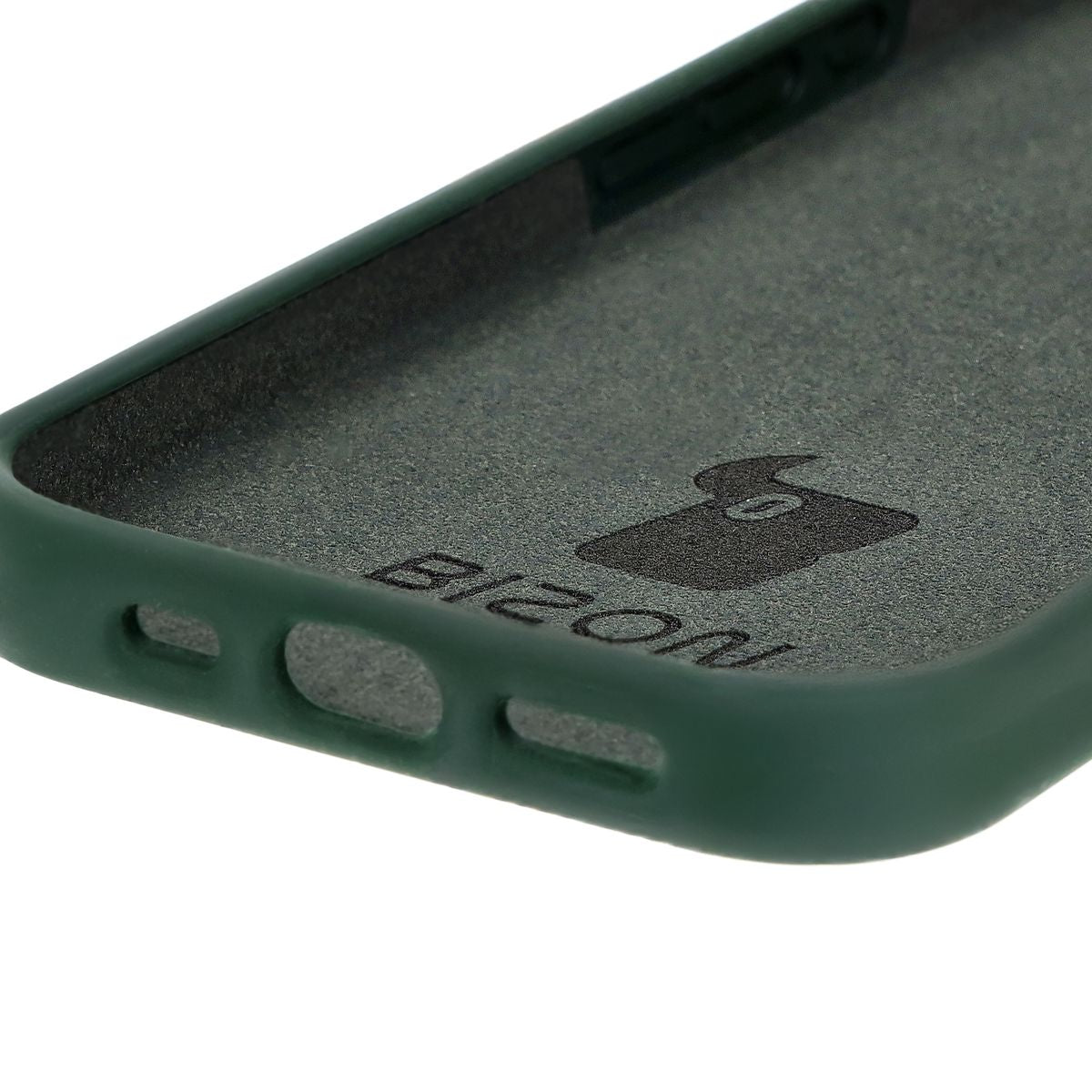 Silikon Handyhülle für iPhone 16, Bizon Soft Case, Dunkelgrün