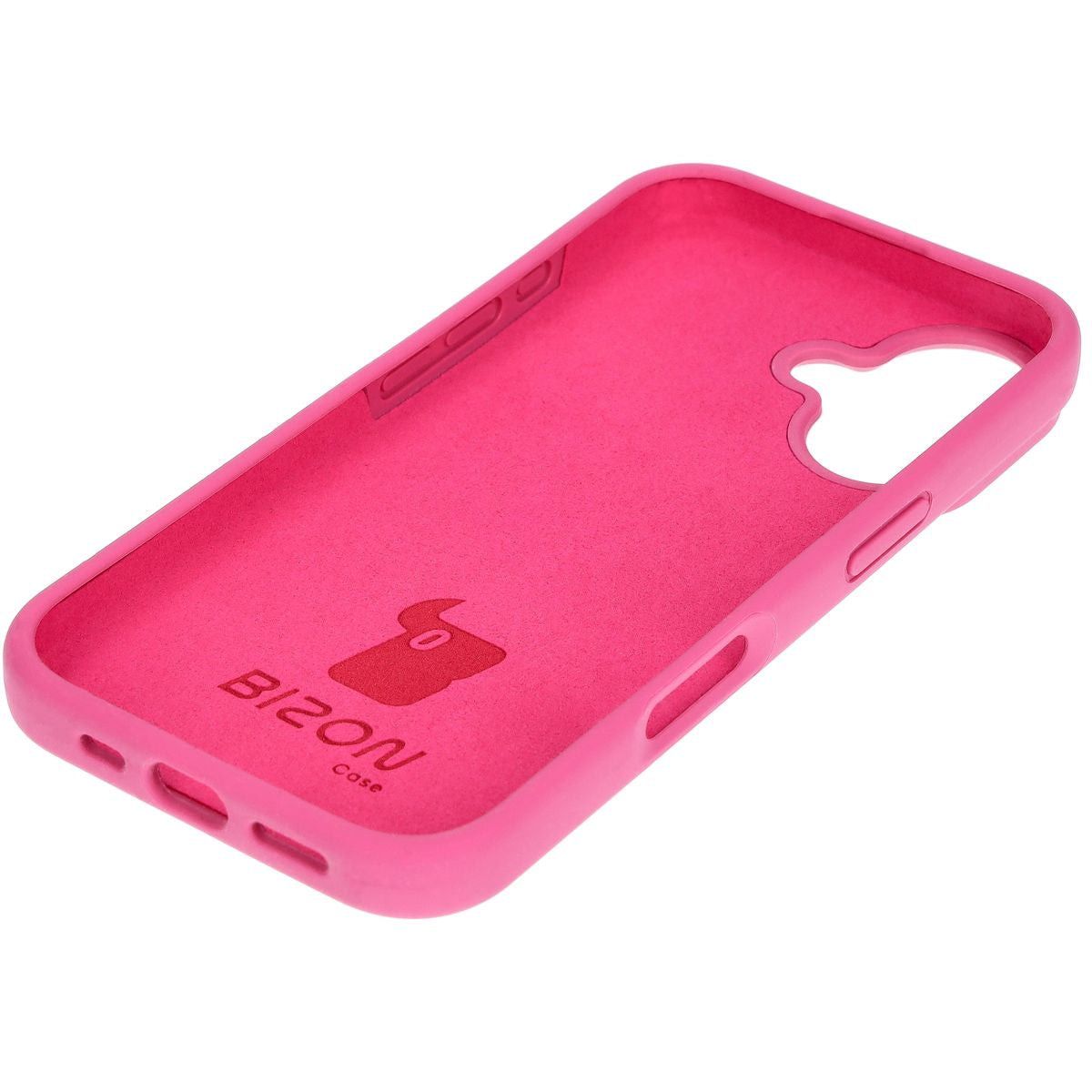 Silikon Handyhülle für iPhone 16, Bizon Soft Case, Dunkelpink
