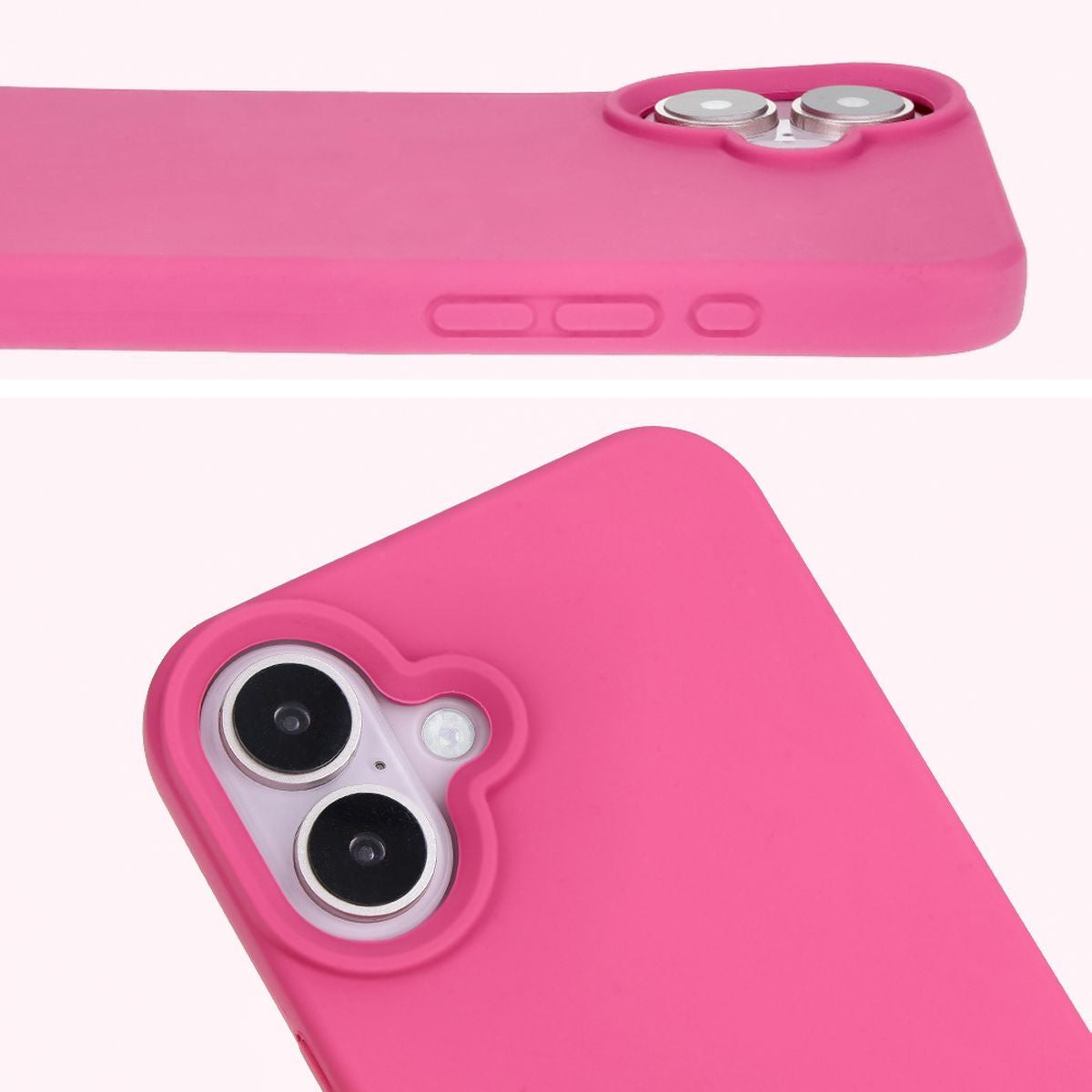 Silikon Handyhülle für iPhone 16, Bizon Soft Case, Dunkelpink