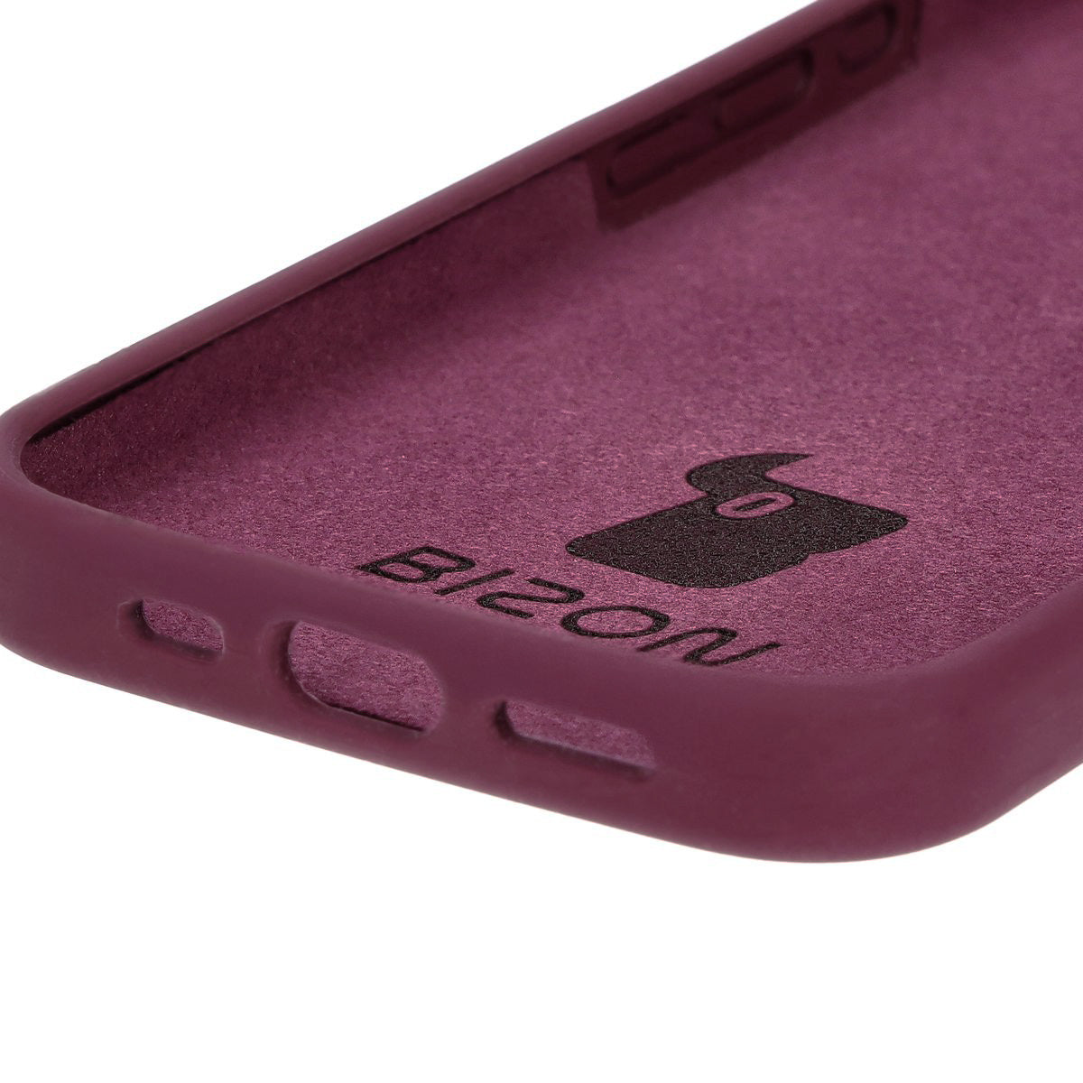 Silikon Handyhülle für iPhone 16, Bizon Soft Case, Pflaumenfarbe