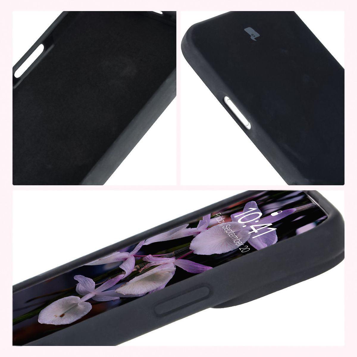 Silikon Handyhülle für iPhone 16 Pro, Bizon Soft Case, Schwarz