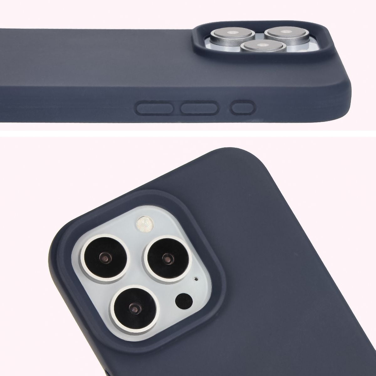 Silikon Handyhülle für iPhone 16 Pro, Bizon Soft Case, Dunkelblau
