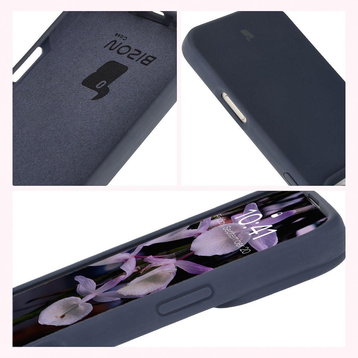 Silikon Handyhülle für iPhone 16 Pro, Bizon Soft Case, Dunkelblau