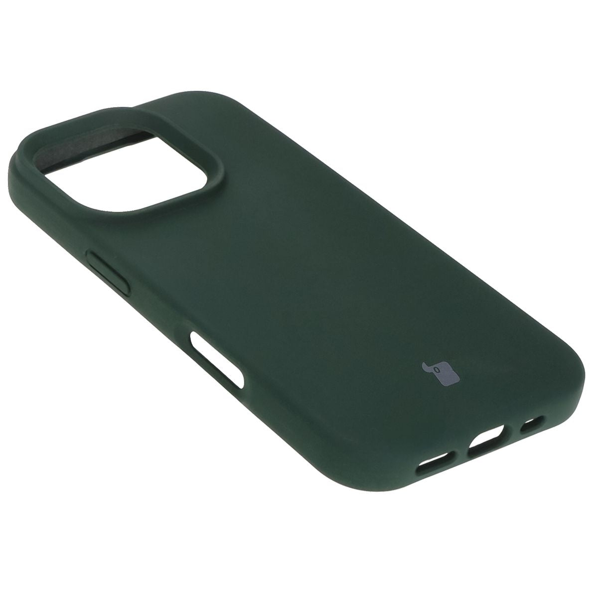 Silikon Handyhülle für iPhone 16 Pro, Bizon Soft Case, Dunkelgrün