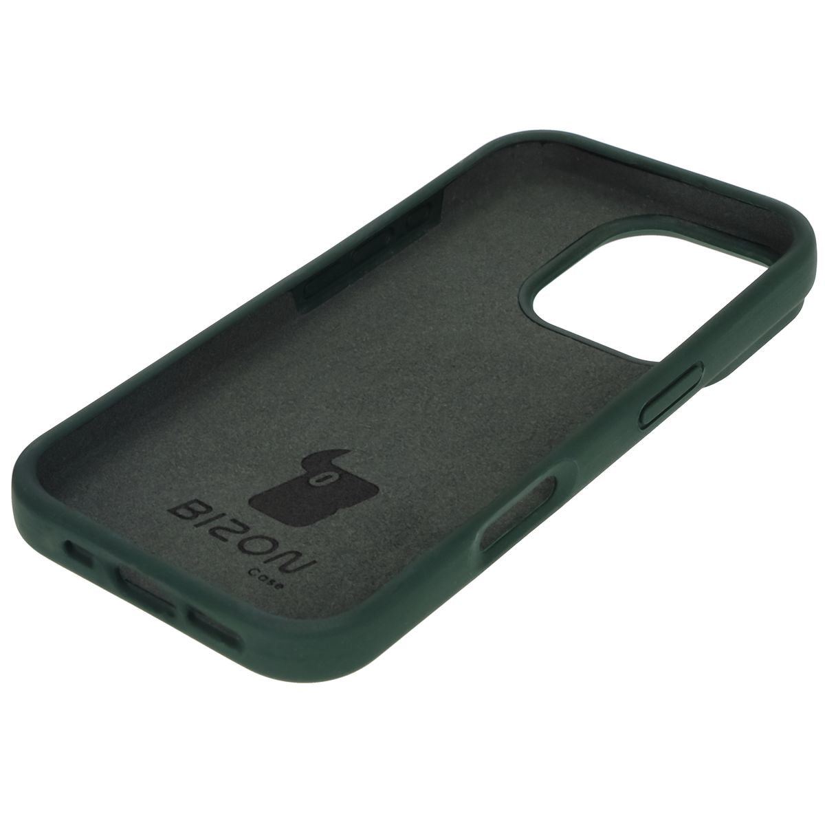Silikon Handyhülle für iPhone 16 Pro, Bizon Soft Case, Dunkelgrün