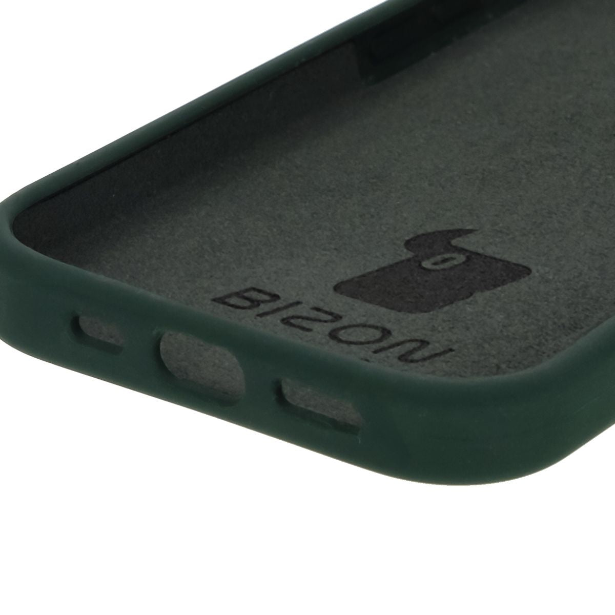 Silikon Handyhülle für iPhone 16 Pro, Bizon Soft Case, Dunkelgrün