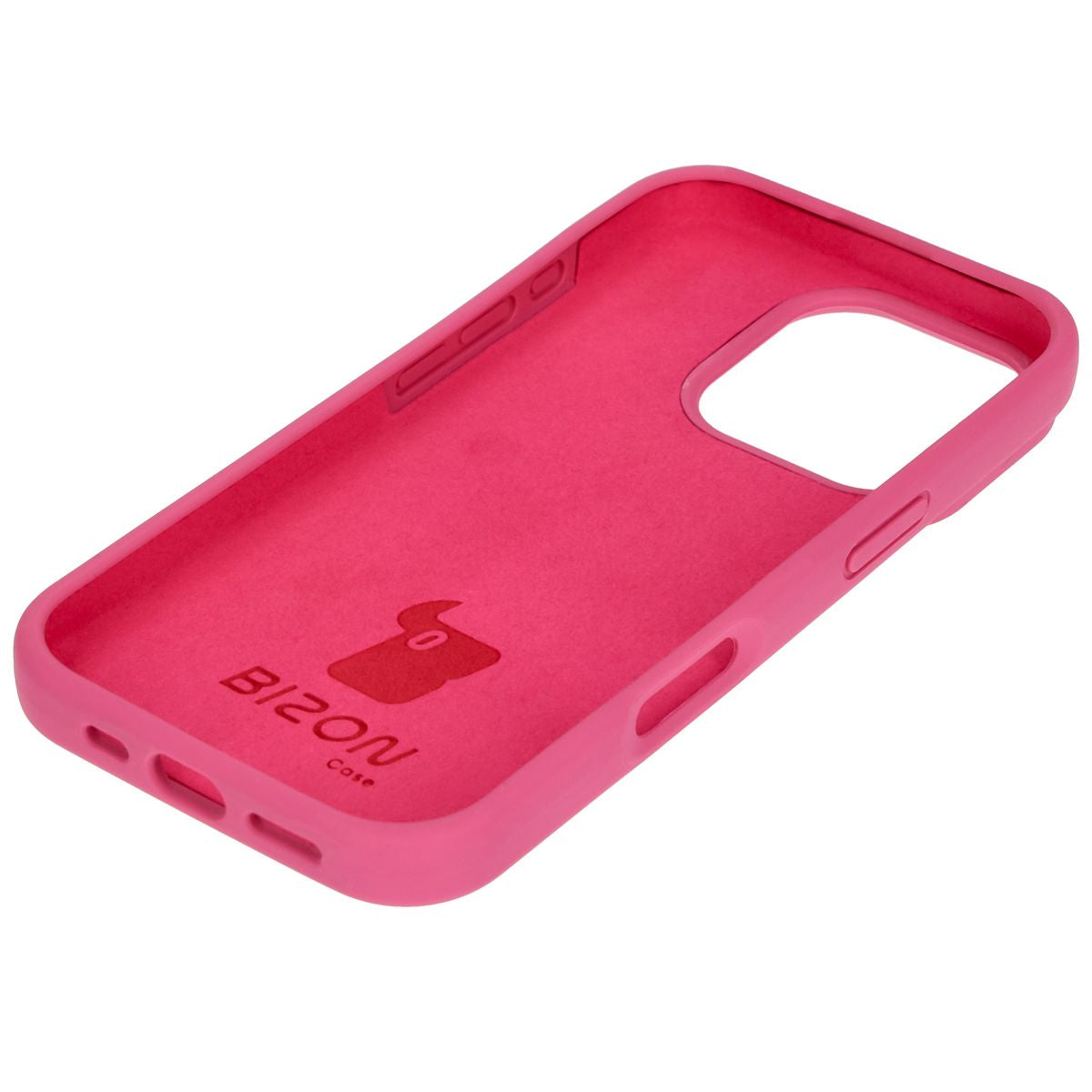 Silikon Handyhülle für iPhone 16 Pro, Bizon Soft Case, Dunkelpink
