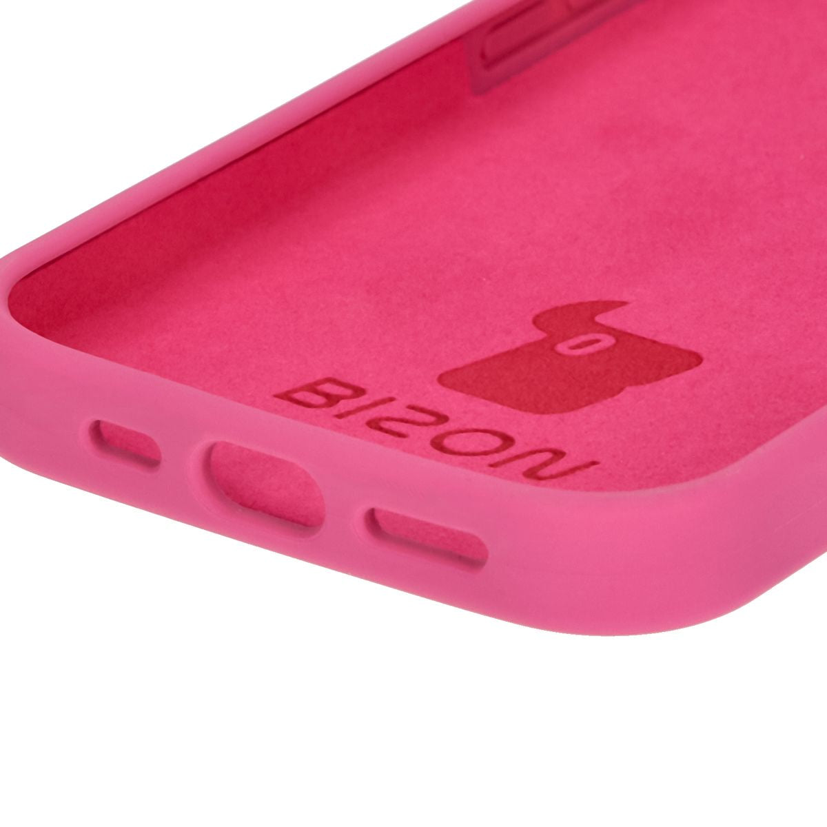 Silikon Handyhülle für iPhone 16 Pro, Bizon Soft Case, Dunkelpink