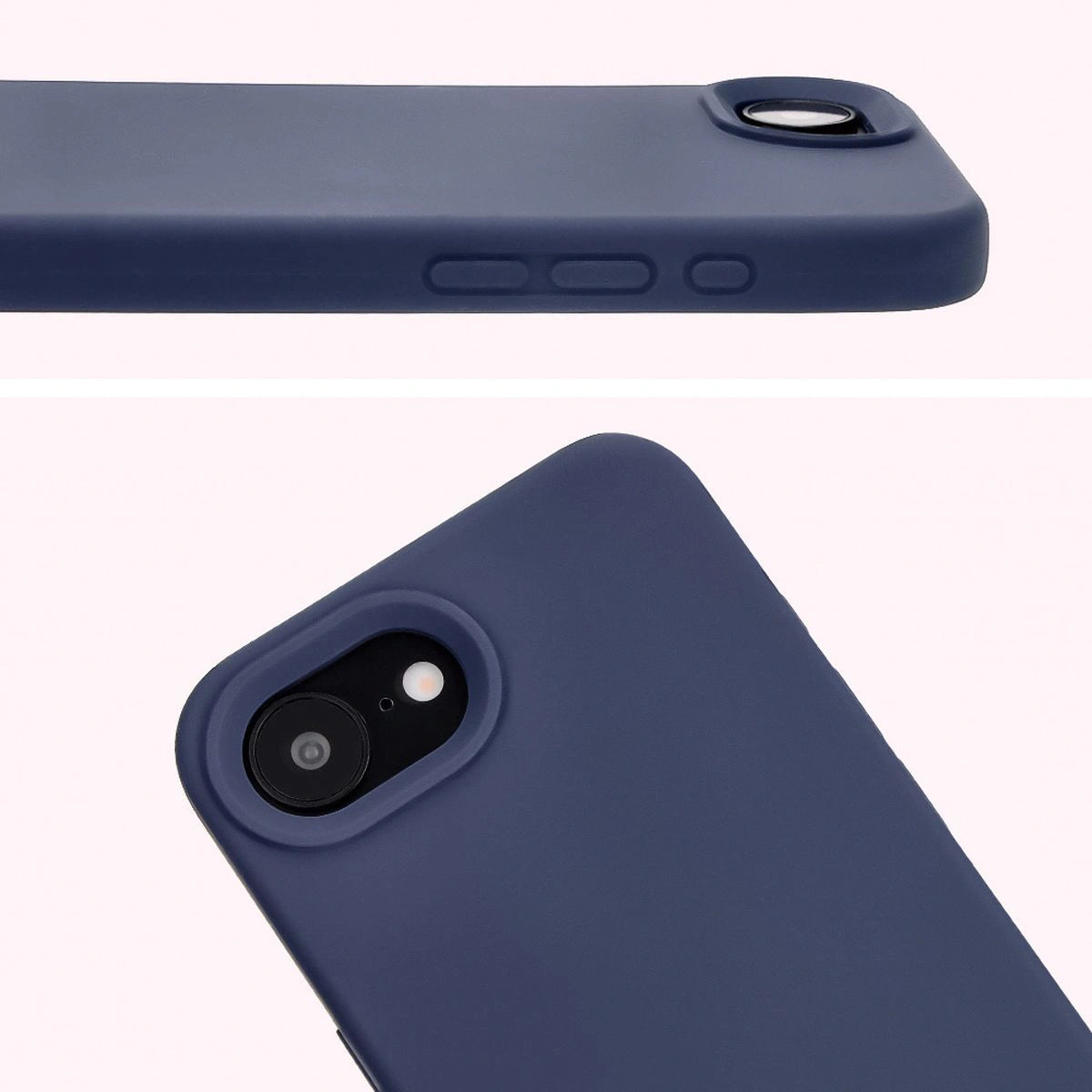 Silikon Handyhülle für iPhone 17e / 16e, Bizon Soft Case, Dunkelblau