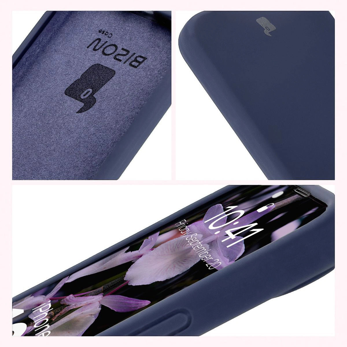 Silikon Handyhülle für iPhone 17e / 16e, Bizon Soft Case, Dunkelblau