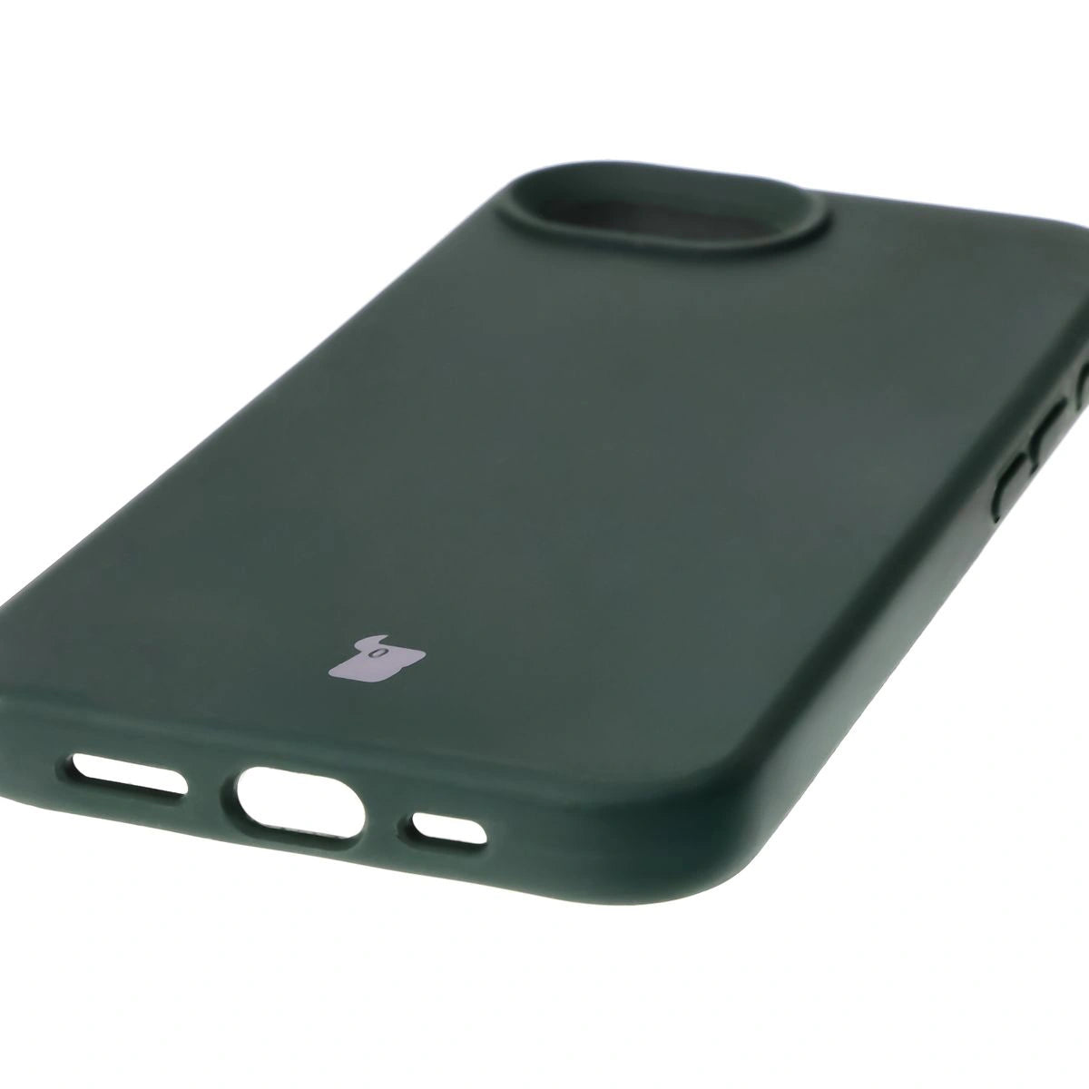 Silikon Handyhülle für iPhone 17e / 16e, Bizon Soft Case, Dunkelgrün