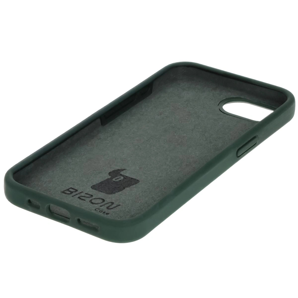 Silikon Handyhülle für iPhone 17e / 16e, Bizon Soft Case, Dunkelgrün