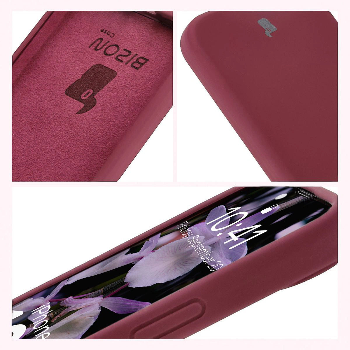 Silikon Handyhülle für iPhone 17e / 16e, Bizon Soft Case, Pflaumenfarbe