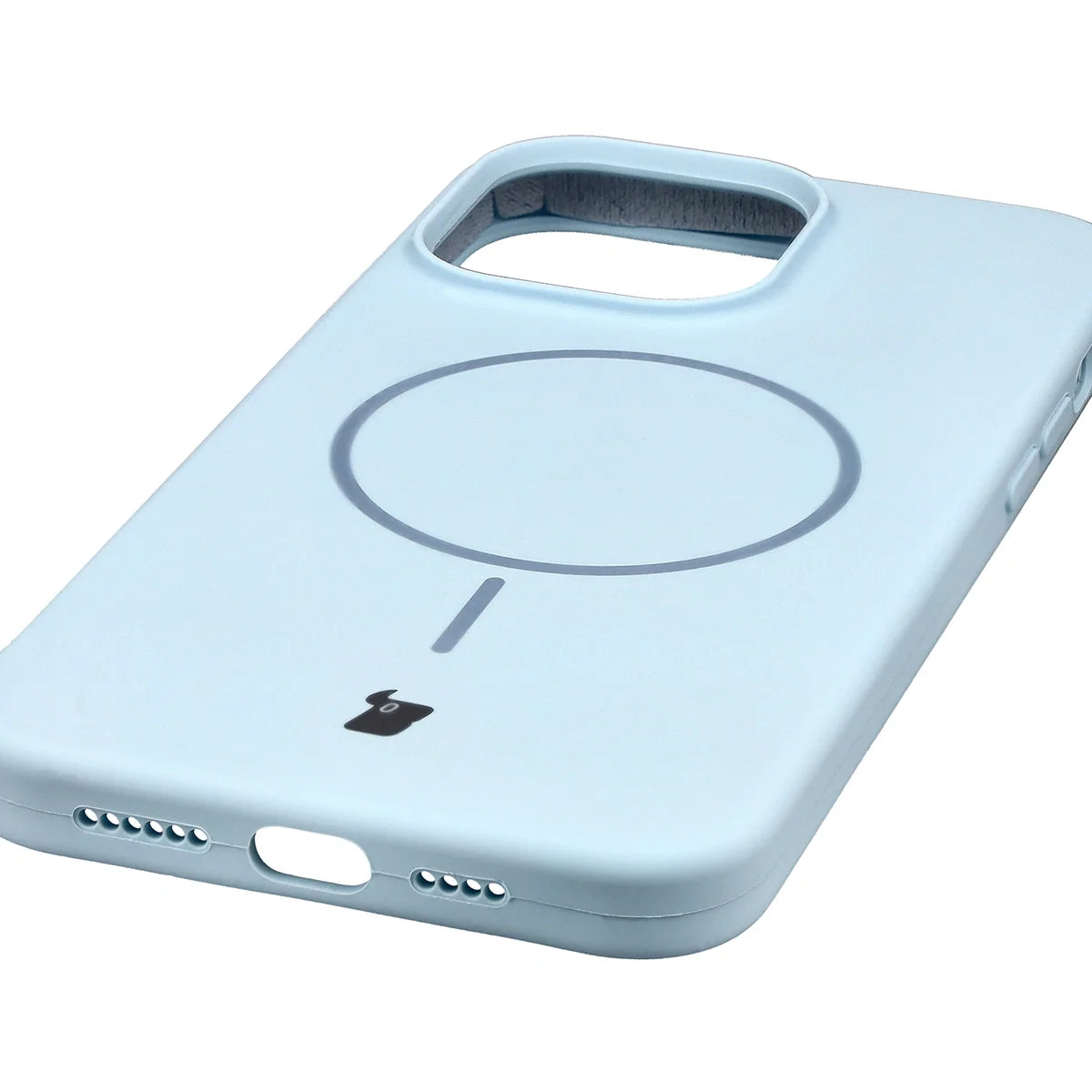 Silikon Handyhülle mit Magnetring für iPhone 14 Pro Max, Bizon Soft Case Magnetic, Hellblau