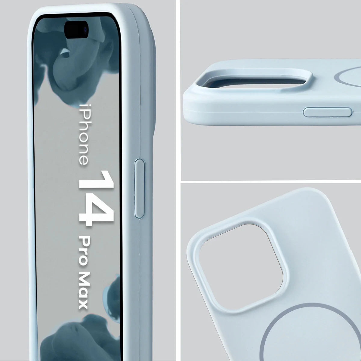 Silikon Handyhülle mit Magnetring für iPhone 14 Pro Max, Bizon Soft Ca