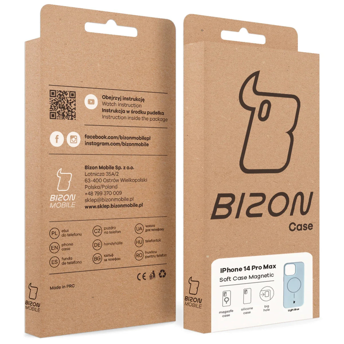 Silikon Handyhülle mit Magnetring für iPhone 14 Pro Max, Bizon Soft Case Magnetic, Hellblau
