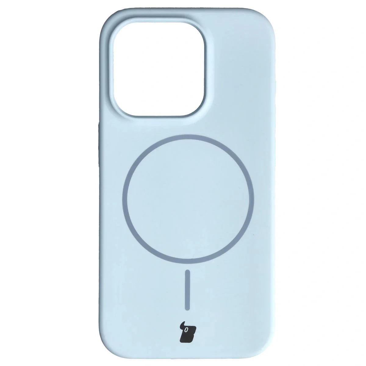 Silikon Handyhülle mit Magnetring für iPhone 15 Pro, Bizon Soft Case Magnetic, Hellblau