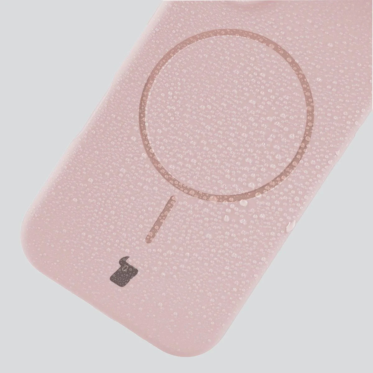 Silikon Handyhülle mit Magnetring für iPhone 15 Pro, Bizon Soft Case Magnetic, Hellrosa
