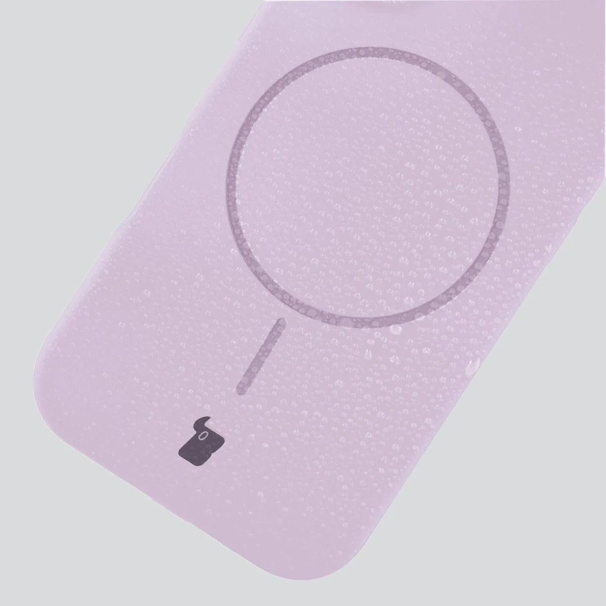 Silikon Handyhülle mit Magnetring für iPhone 15 Pro, Bizon Soft Case Magnetic, Hellviolett