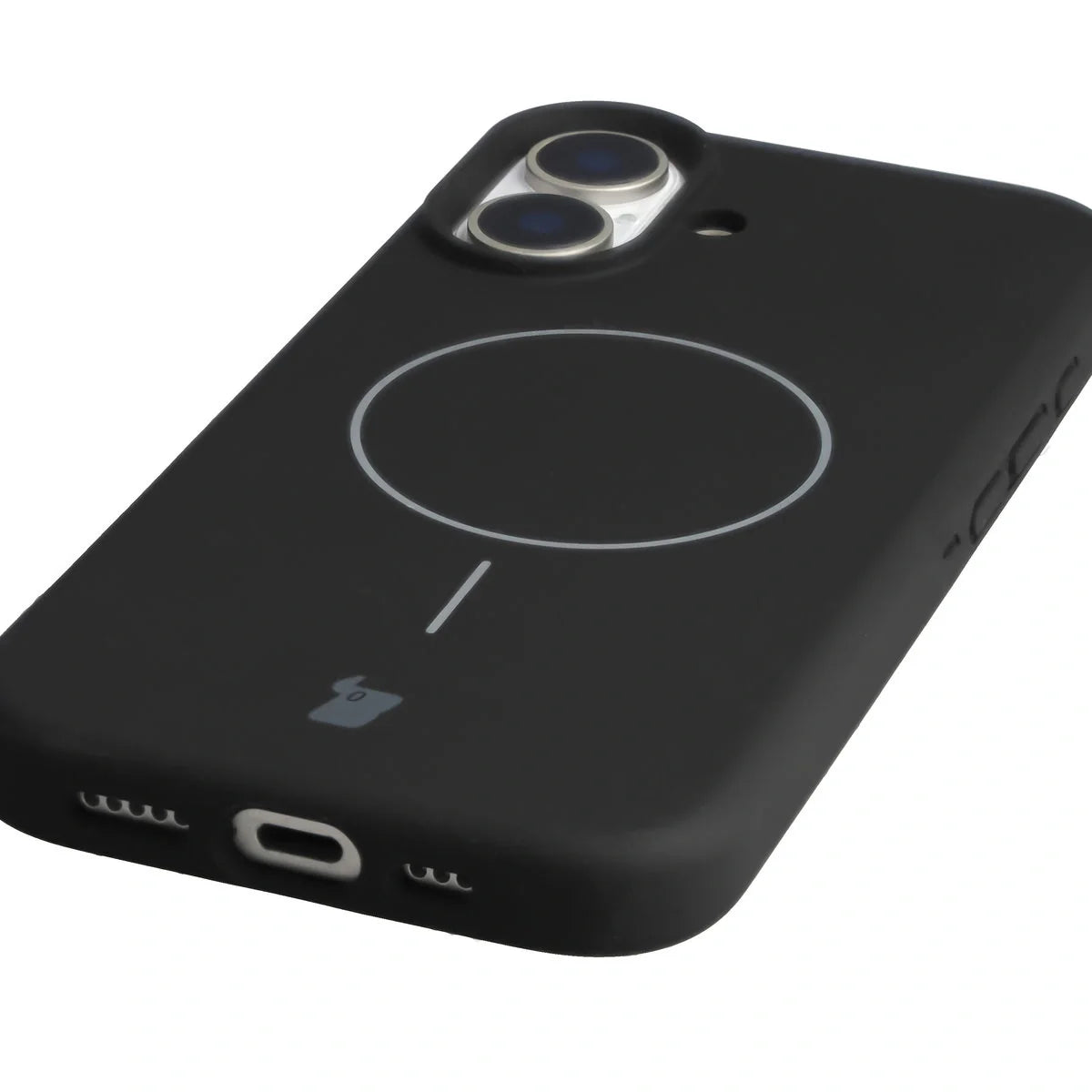 Silikon Handyhülle mit Magnetring für iPhone 17, Bizon Soft Case Magnetic, Schwarz