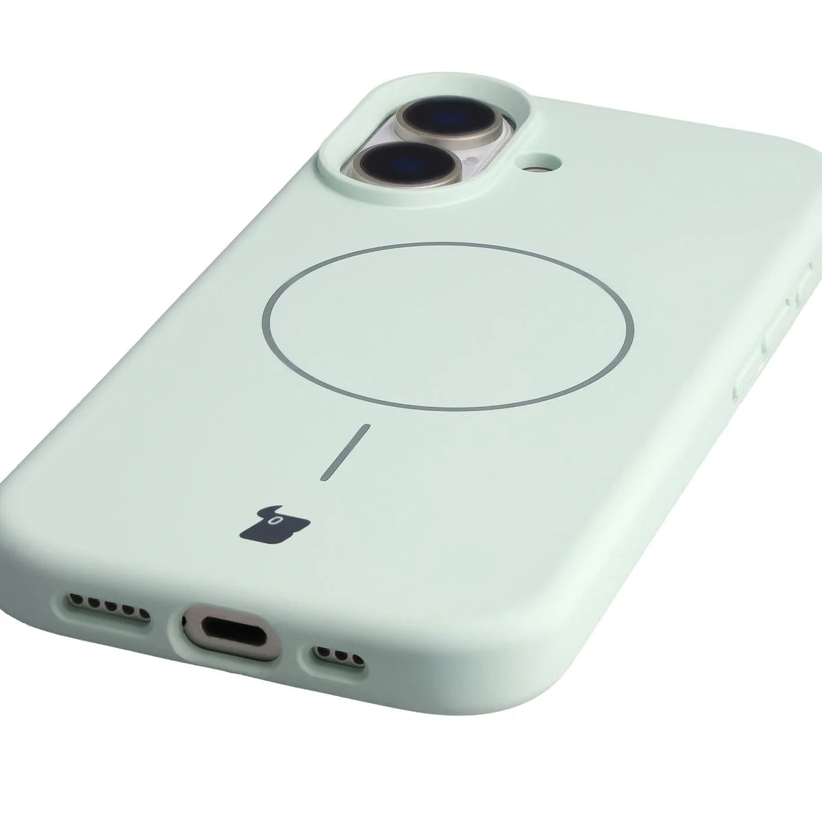 Silikon Handyhülle mit Magnetring für iPhone 17, Bizon Soft Case Magnetic, Pistazienfarben