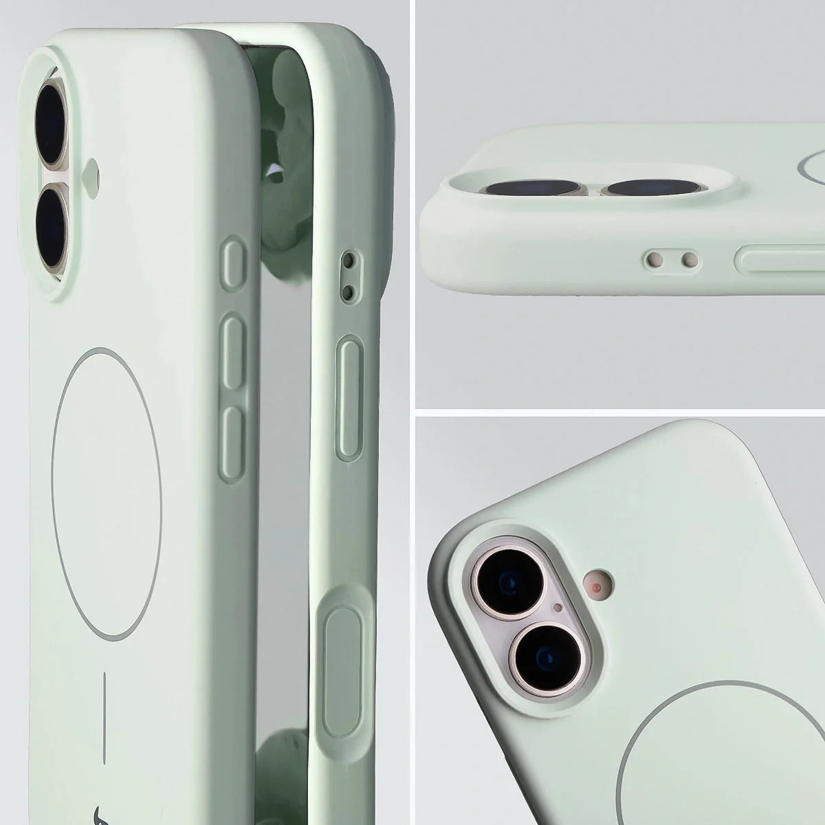 Silikon Handyhülle mit Magnetring für iPhone 17, Bizon Soft Case Magnetic, Pistazienfarben