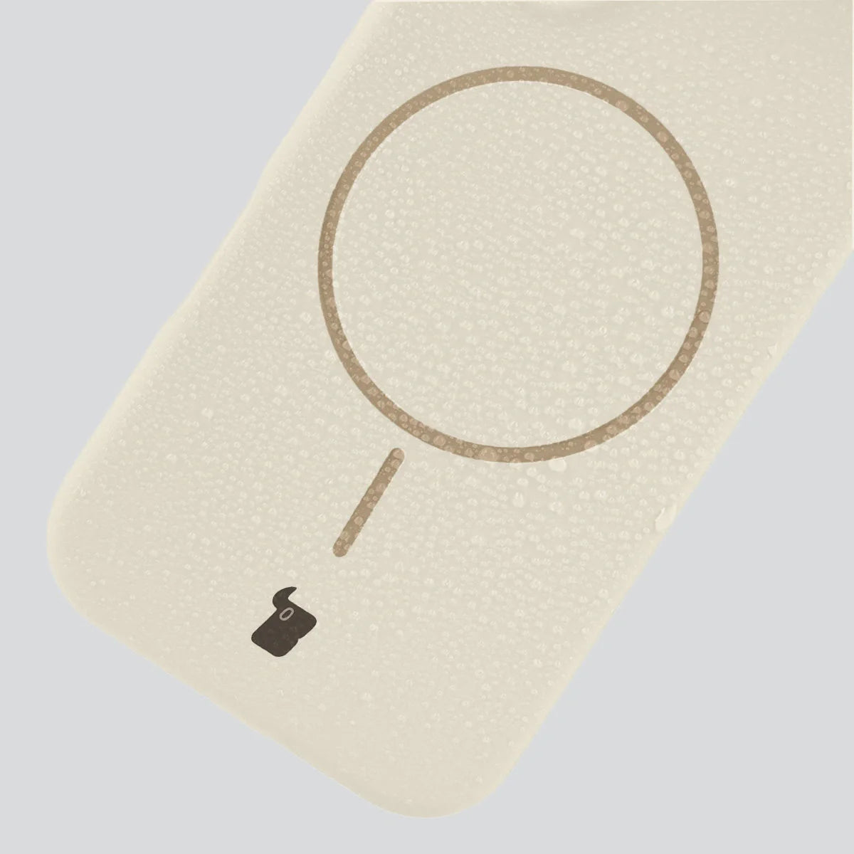 Silikon Handyhülle mit Magnetring für iPhone 17 Pro, Bizon Soft Case Magnetic, Écru