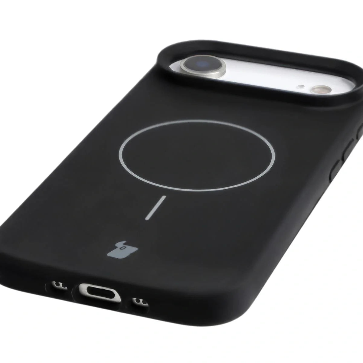 Silikon Handyhülle mit Magnetring für iPhone Air, Bizon Soft Case Magnetic, Schwarz