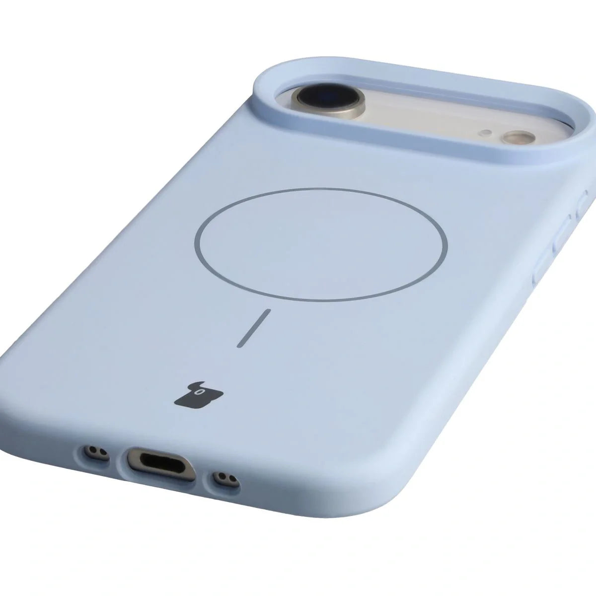 Silikon Handyhülle mit Magnetring für iPhone Air, Bizon Soft Case Magnetic, Hellblau