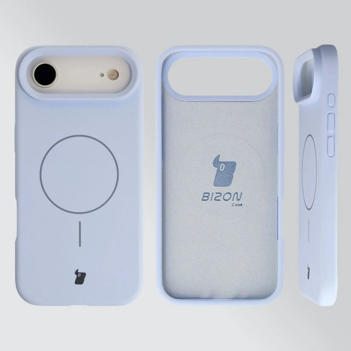 Silikon Handyhülle mit Magnetring für iPhone Air, Bizon Soft Case Magnetic, Hellblau