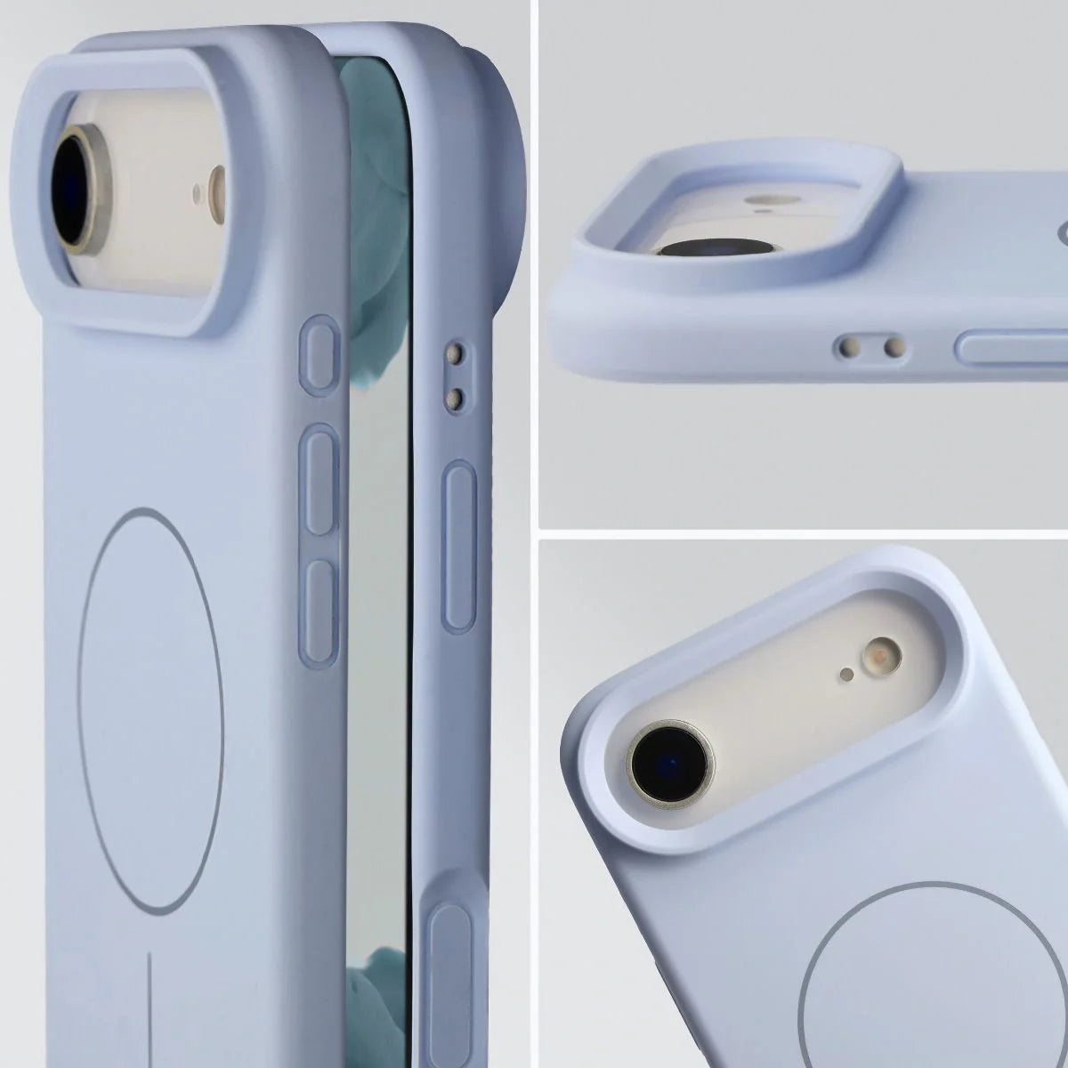 Silikon Handyhülle mit Magnetring für iPhone Air, Bizon Soft Case Magnetic, Hellblau