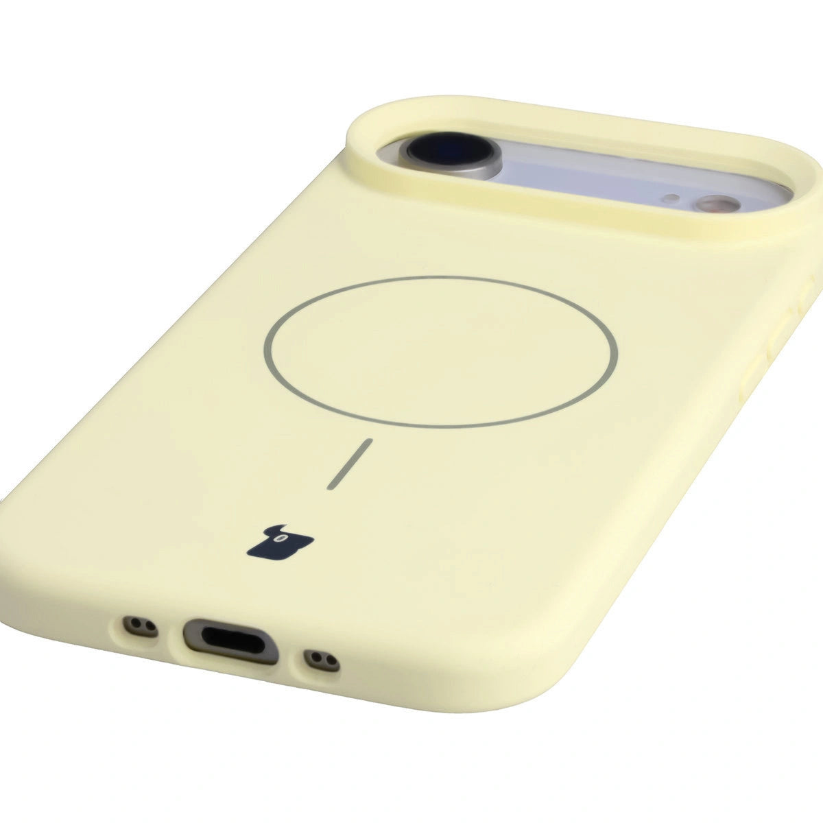 Silikon Handyhülle mit Magnetring für iPhone Air, Bizon Soft Case Magnetic, Hellgelb