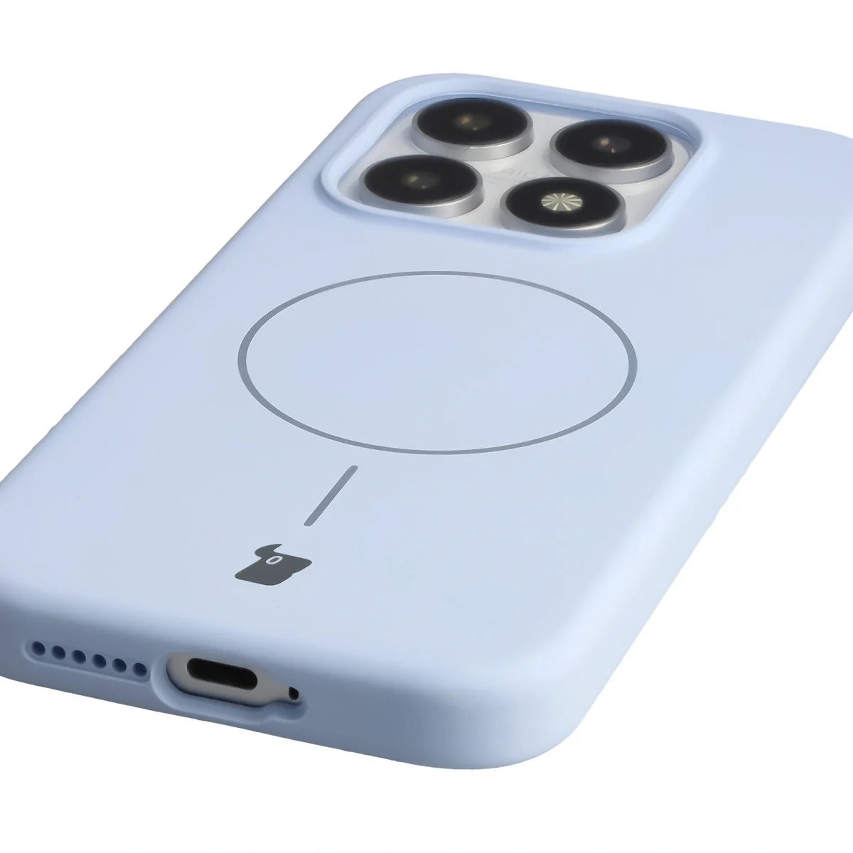 Silikon Handyhülle mit Magnetring für Xiaomi 17, Bizon Soft Case Magnetic, Hellblau
