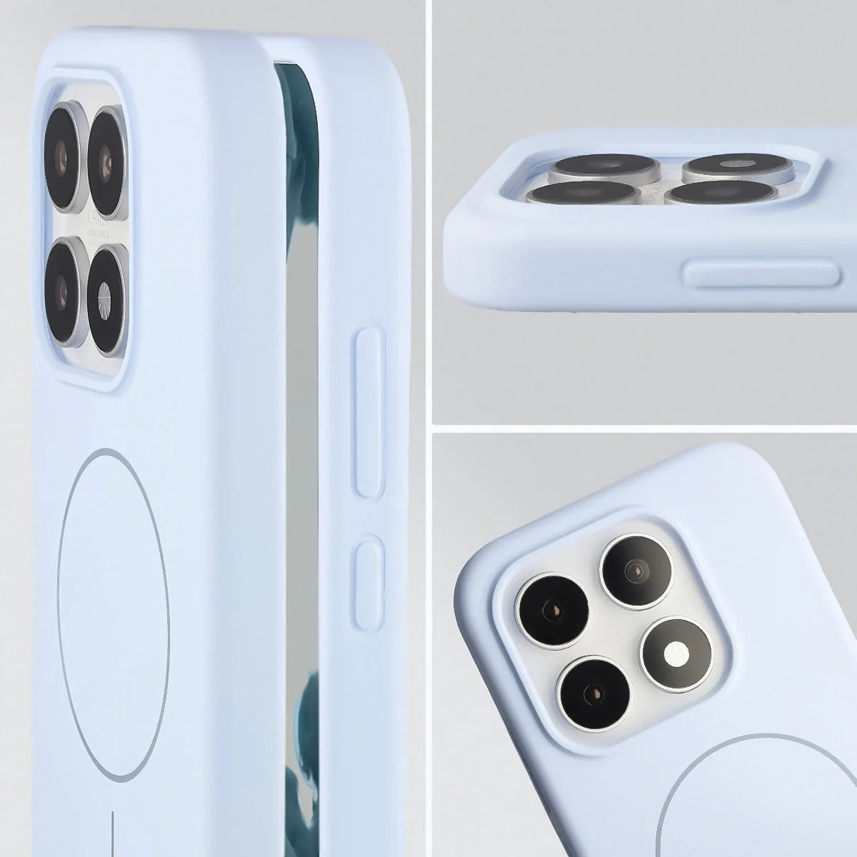 Silikon Handyhülle mit Magnetring für Xiaomi 17, Bizon Soft Case Magnetic, Hellblau